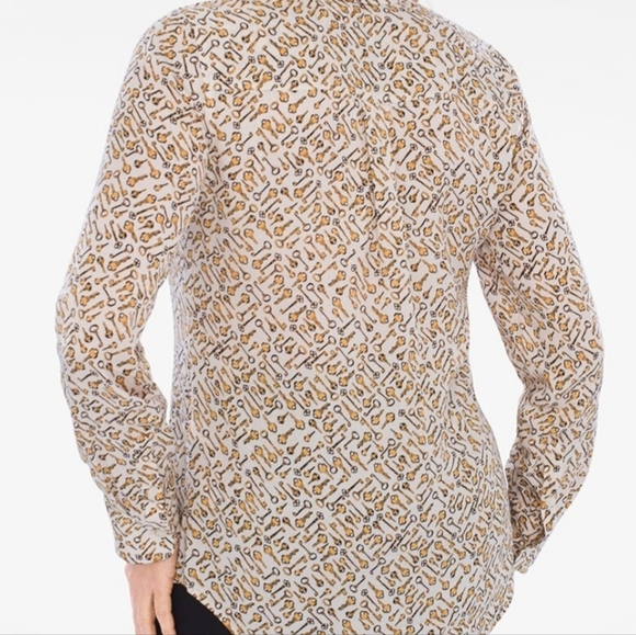 CHICO's key blouse pocket button down womens size 4 (0) - Picture 3 of 11